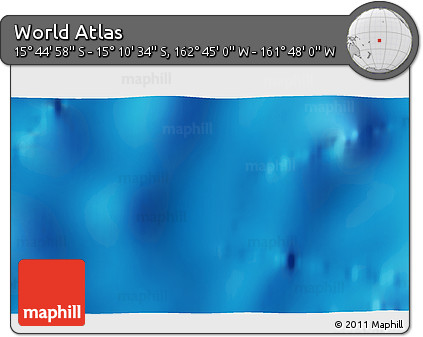 Physical 3D Map of the Area around 15° 27' 46" S, 162° 16' 30" W
