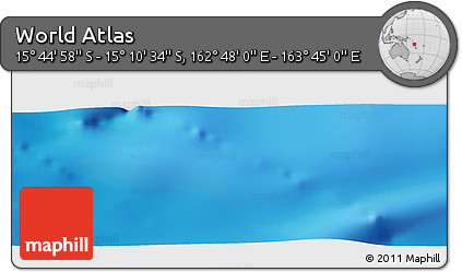 Physical Panoramic Map of the Area around 15° 27' 46" S, 163° 16' 30" E