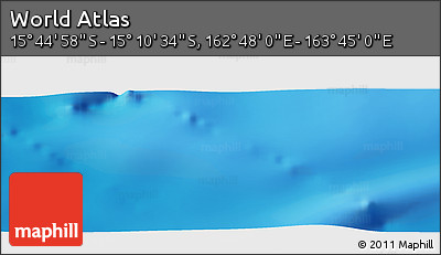 Physical Panoramic Map of the Area around 15° 27' 46" S, 163° 16' 30" E