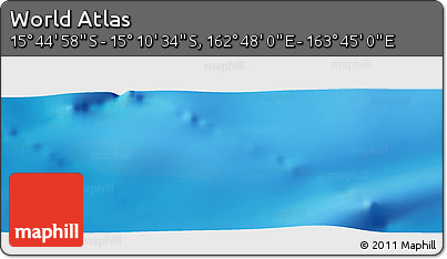 Physical Panoramic Map of the Area around 15° 27' 46" S, 163° 16' 30" E