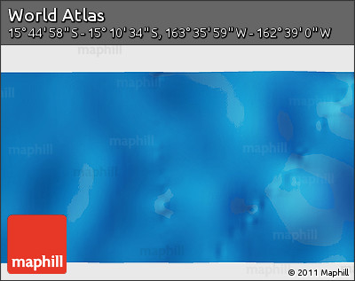 Physical 3D Map of the Area around 15° 27' 46" S, 163° 7' 30" W