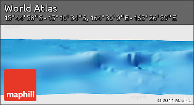 Physical Panoramic Map of the Area around 15° 27' 46" S, 164° 58' 29" E