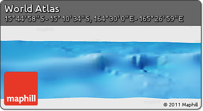 Physical Panoramic Map of the Area around 15° 27' 46" S, 164° 58' 29" E