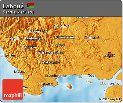 Political 3D Map of Laboué