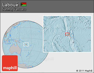 Gray Location Map of Laboué, hill shading