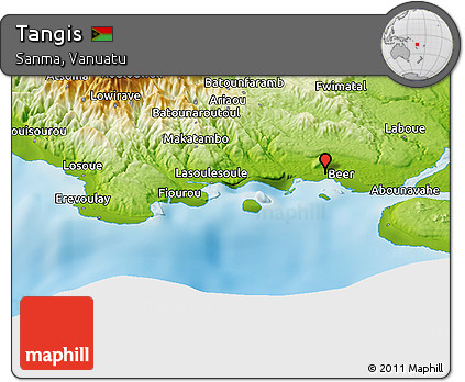 Physical Panoramic Map of Tangis