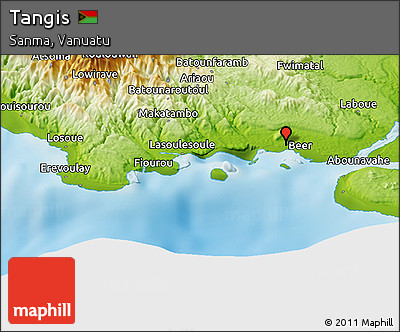 Physical Panoramic Map of Tangis