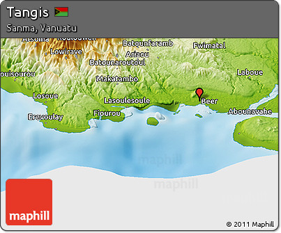 Physical Panoramic Map of Tangis