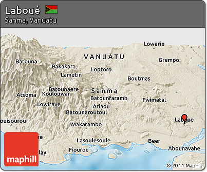 Shaded Relief Panoramic Map of Laboué