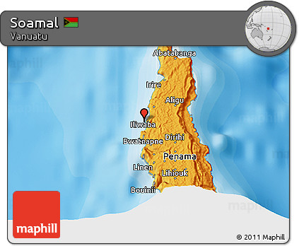 Political 3D Map of Soamal