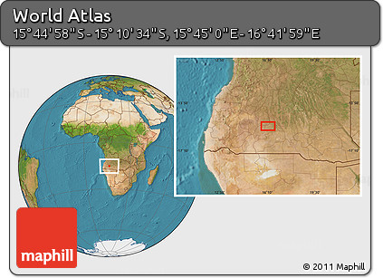 Satellite Location Map of the Area around 15° 27' 46" S, 16° 13' 30" E