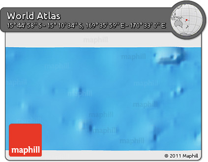 Physical 3D Map of the Area around 15° 27' 46" S, 170° 4' 29" E