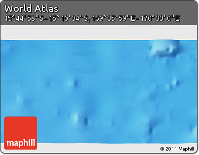 Physical 3D Map of the Area around 15° 27' 46" S, 170° 4' 29" E