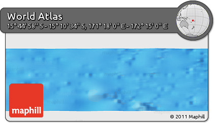 Physical Panoramic Map of the Area around 15° 27' 46" S, 171° 46' 30" E