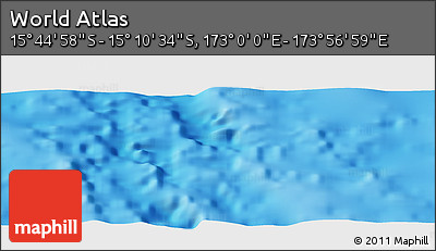 Physical Panoramic Map of the Area around 15° 27' 46" S, 173° 28' 29" E