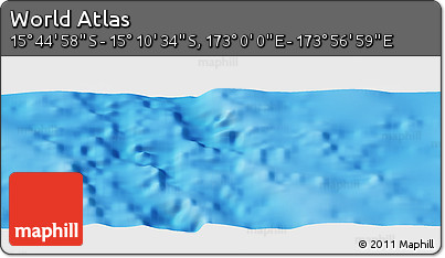 Physical Panoramic Map of the Area around 15° 27' 46" S, 173° 28' 29" E
