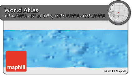 Physical Panoramic Map of the Area around 15° 27' 46" S, 174° 19' 29" E