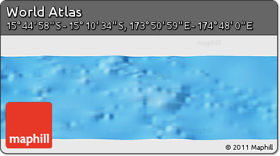 Physical Panoramic Map of the Area around 15° 27' 46" S, 174° 19' 29" E