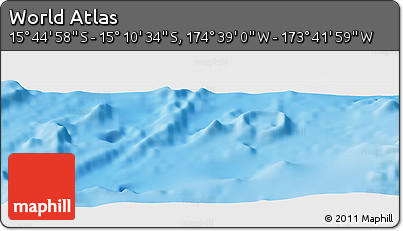 Shaded Relief Panoramic Map of the Area around 15° 27' 46" S, 174° 10' 30" W