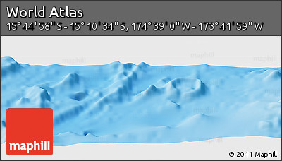 Shaded Relief Panoramic Map of the Area around 15° 27' 46" S, 174° 10' 30" W