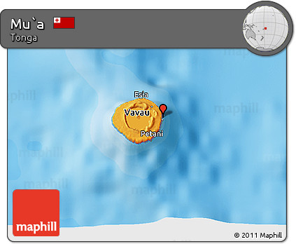 Political 3D Map of Mu`a