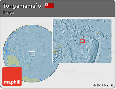 Savanna Style Location Map of Tongamama`o, hill shading