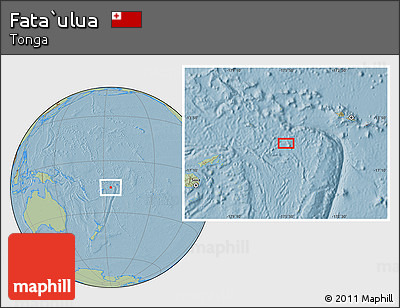 Savanna Style Location Map of Fata`ulua, hill shading