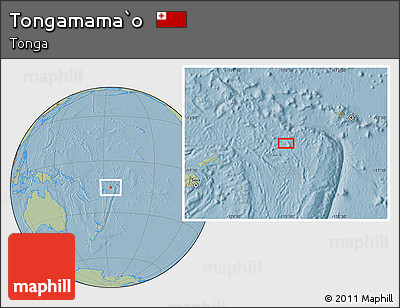 Savanna Style Location Map of Tongamama`o, hill shading