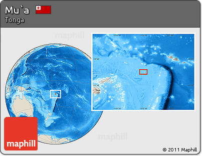 Shaded Relief Location Map of Mu`a