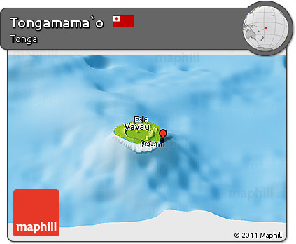 Physical Panoramic Map of Tongamama`o