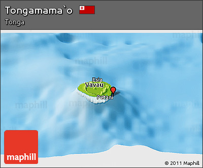 Physical Panoramic Map of Tongamama`o