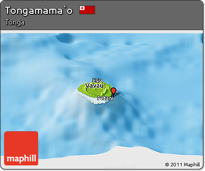 Physical Panoramic Map of Tongamama`o