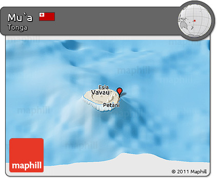 Shaded Relief Panoramic Map of Mu`a