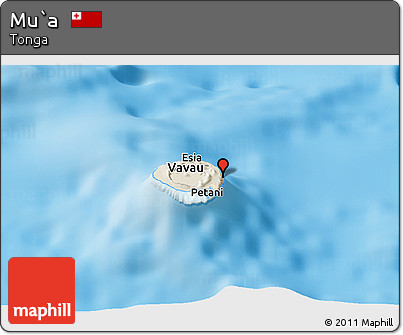 Shaded Relief Panoramic Map of Mu`a