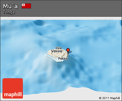 Shaded Relief Panoramic Map of Mu`a