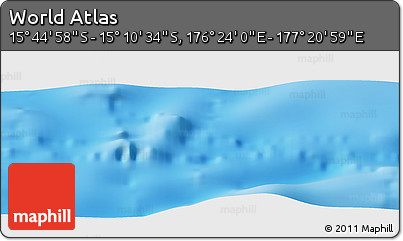 Physical Panoramic Map of the Area around 15° 27' 46" S, 176° 52' 30" E
