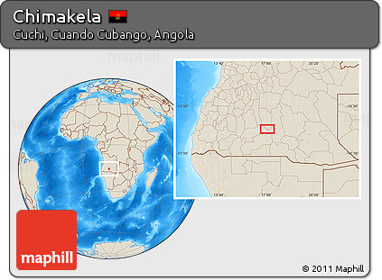 Shaded Relief Location Map of Chimakela