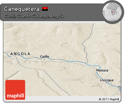 Shaded Relief Panoramic Map of Canequetera
