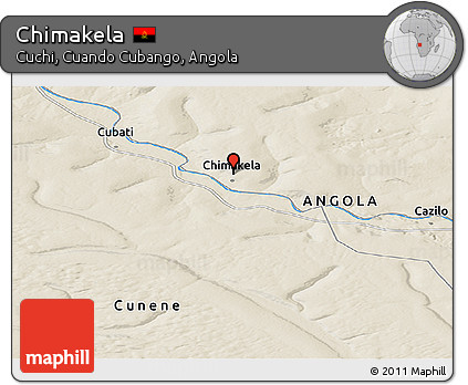 Shaded Relief Panoramic Map of Chimakela