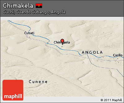 Shaded Relief Panoramic Map of Chimakela