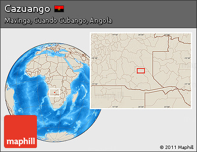 Shaded Relief Location Map of Cazuango
