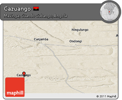 Shaded Relief Panoramic Map of Cazuango