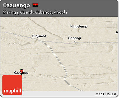 Shaded Relief Panoramic Map of Cazuango