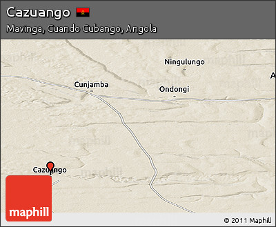 Shaded Relief Panoramic Map of Cazuango