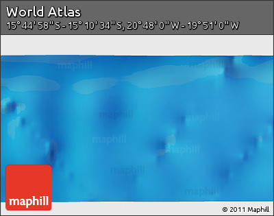 Physical 3D Map of the Area around 15° 27' 46" S, 20° 19' 30" W