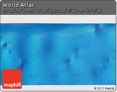 Physical 3D Map of the Area around 15° 27' 46" S, 20° 19' 30" W