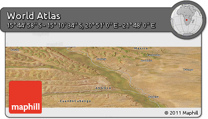 Satellite Panoramic Map of the Area around 15° 27' 46" S, 21° 19' 30" E