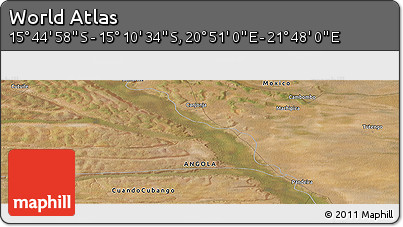 Satellite Panoramic Map of the Area around 15° 27' 46" S, 21° 19' 30" E
