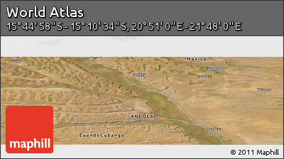 Satellite Panoramic Map of the Area around 15° 27' 46" S, 21° 19' 30" E
