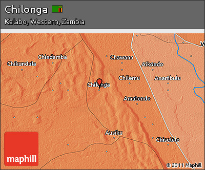 Political 3D Map of Chilonga